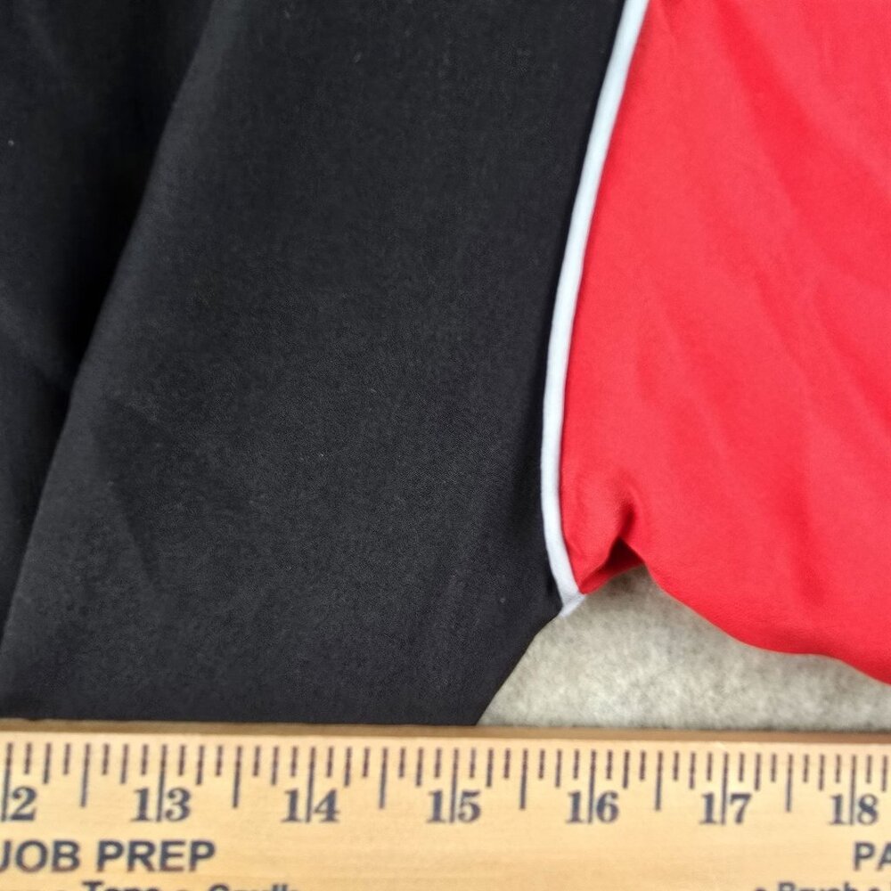 Cassis Vintage Colorblock Black Red & Blue Silk Midi Dress Size M Long Sleeve - Picture 6 of 9